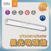 舞光 LED 晨光 吸頂燈 20W 2尺 40W 四尺 不斷光 白光 一體式 全電壓 取代傳統式山型燈具 山型燈
