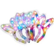 (店+)〔小島百貨〕發光髮箍 LED 毛絨 羽毛 兔耳 七彩髮箍 發光 派對用品 蹦迪 發光手環 眼鏡 奶嘴 扇子 蹦迪商品