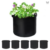 5加侖美植袋植樹袋 花園種植番薯土豆種植袋 無紡布植物生長袋  黑色帶手提（5個裝）