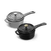 【STAUB】琺瑯鑄鐵單柄醬料鍋10cm-石墨灰/黑色2色任選(德國雙人牌集團官方直營)