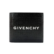 【GIVENCHY 紀梵希】品牌印字壓紋對折八卡短夾(黑)