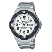 大高雄鐘錶城 CASIO卡西歐STANDARD MRW-200HD-7B廣受歡迎潛水風格款簡約黑白雙色，獨立日期與星期顯示窗44.6mm｜樂天領券現折★全館特惠中★指定刷卡回饋10%