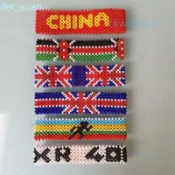 💟微彈力純手工進口材料肯尼亞英國中國國旗長跑馬拉松體育手鏈💟