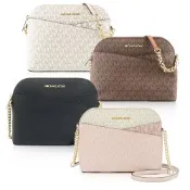 Michael Kors 經典LOGO花紋/素面 防刮皮革斜背鍊條包貝殼包 (多色可選)