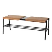【Costco好市多】Musical Chairs Basso 皮面雙人長凳 棕 Musical Chairs Basso PVC Leather Double Bench Brown