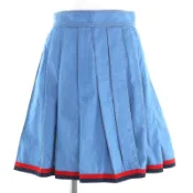 【DOKODEMO】MONCLER GONNA 半身裙，成色極佳，貨號 D10932561500，100% 純棉，側拉鍊，褶襉下擺，靛藍色，尺碼 38，正品，女款