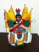 ☆灣橋洋行☆電音三太子(黃色) 380元含支架底座 台灣文化 布袋戲木偶 兒童玩具禮物 Q板布袋戲 生日禮物 舞龍舞獅