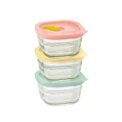 樂扣樂扣 微笑矽膠寶寶副食品調理盒170ml-3入組|副食品分裝盒【麗兒采家】
