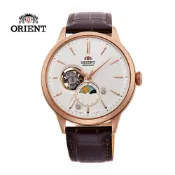 ORIENT 東方錶 SUN&MOON系列 半露空日月相錶 皮帶款 白色 RA-AS0102S