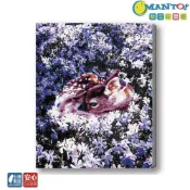 (店+)【Manto】台灣製DIY數字油畫-花花萌鹿超取專用大小