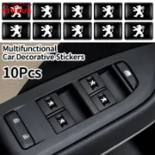 PEUGEOT 10 件標致方形汽車標誌貼紙 10 x 18 毫米 3D 多用途裝飾貼紙標致 206 208 2