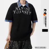 【K-2】斑駁 印花 假兩件 襯衫 短袖上衣 POLO衫 立領 穿搭 韓系 簡約 男裝 2026【NBF0003】