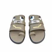 HERMES 愛馬仕新款kelly銀扣JOKE Sandle大象灰拖鞋(EPSOM皮革)