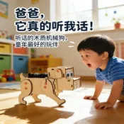 🔥聲控機械狗語音控制 兒童中小學科技小製作發明科學實驗diy材料包 聲控機器狗 DIY手動製作 語音控制前進後退AI機器