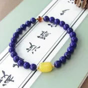 (店+)【EMMA SUE】手鍊 桶珠手鍊 血珀手串 青金石手鍊 避邪手鍊 藍色手環 氣質手鍊 禮物 辟邪化煞 手串 佛珠 手環 蜜蠟手鍊