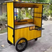 免運 戶外網紅冰淇淋車擺攤小推車網紅奶茶刨冰機小喫車戶外桌椅庭院 推車擺攤 小餐車 夜市餐車 攤位車 小推車
