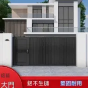 💥客製化💥【下單前請聯繫客服】 定製 電動平移門推拉門伸縮門手動鋁合金鋁藝大門別墅庭院車庫院子