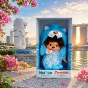 現貨▶新加坡 魚尾獅 夢奇奇 Monchhichi 吊飾 娃娃