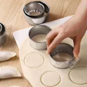 餃子皮模具 圓切餃子皮 慕斯蛋糕模具 304不鏽鋼壓餃子皮神器家用圓形套裝餃子皮模具不鏽鋼水餃壓皮器切餃子皮包餃子神器專