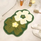 全球選品1館 生活百貨 新款小清新浴室植絨吸水地毯地墊衛生間家用防滑墊臥室門口腳墊