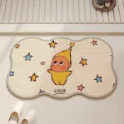 全球選品1館 生活百貨 星星人浴室地墊家用吸水洗手間防滑墊軟地毯亞麻編織衛生間腳墊子