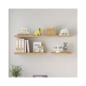 (店+)正品實木一字隔板免打孔北歐層板墻壁掛墻面隔板化妝品墻上置物架