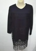 二手　黑色縷空流蘇長袖洋裝　【服飾專區】☆流星百寶屋☆
