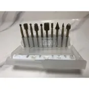 (店+)3MM鍍鈦螺旋銼刀 滾刀 HSS雕刻刀 高速鋼 電磨 磨頭 木工旋轉銼刀 10隻裝3MM柄螺旋銼刀