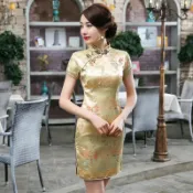 短旗袍 龍鳳刺繡復古中國風洋裝【水水女人國】新娘婚宴禮服 改良式短版旗袍 旗袍趴 尺碼S-6XL六色