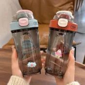 🦀  隨行杯 🦀簡約運動水杯男女生夏季健身蛋白粉搖搖杯耐高溫帶刻度學生隨手杯
