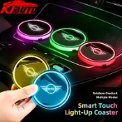 迷你全新 7 色 LED 汽車杯架燈發光杯墊水杯墊 USB 充電適用於 Mini Cooper Countryman C