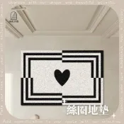 隔日到貨 ✧ INS線條幾何絲圈地墊 加厚可剪裁玄關門墊 防滑刮泥除塵可水洗地毯 居家浴室大門入口地墊 ✧ 四度空間