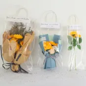 (店+)【BlueCat】手提花束包裝透明袋-大號(手提袋 長形袋 禮品袋 花束袋 透明袋 禮物袋 包裝袋 塑膠袋)
