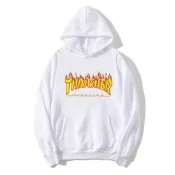 (店+)【Thrasher】Thrasher  FLAME HOODIE Sweatshirt Hoodie 火焰 帽TTH95130 白