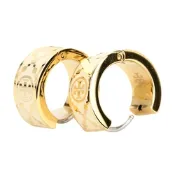 TORY BURCH T Monogram 琺瑯印圓環穿針式耳環(白色) TORY飾品