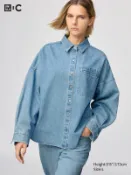 【UNIQLO】女裝/男女適穿​ 牛仔寬版襯衫式外套 483767