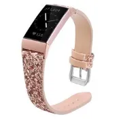 48h出貨丶適用 fitbit charge 3 4 閃光手錶錶帶特色女生皮腕帶