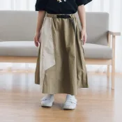 QUEENSHOP_ S 女裝 童裝 親子系列 多口袋剪接拼接裙 S/M/L 現+預 【03021432】