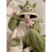 三木優選 睡衣 加絨 秋冬款 加厚 舒適 棉絨 三眼怪睡衣 大眼仔 單眼怪 睡袍 套裝 家居服 睡衣 男生 女生