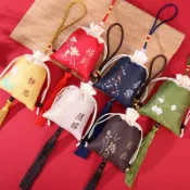 古早風刺繡香包福袋 禪意中式拼接錦囊空袋 車用掛飾 隨身祈福百搭吊飾 端午吊飾