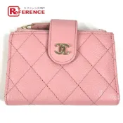 【DOKODEMO】CHANEL 3175**** CC Coco Mark 標誌絎縫馬特拉塞布雙拉鍊卡包零錢包