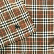 Burberry 古董手帕 Nova Check 棕色 男士禮物 18.5 x 18.5 英吋
