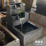 【園藝家景觀】觀音石三層直式流水(贈馬達) 招財開運流水 流水造景 庭園流水 庭園擺設 流水造景 石材流水 造景擺設