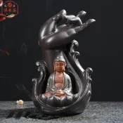 台灣免運 佛手觀音如來 倒流香爐 高山流水擺件 時來運轉 觀煙爐 荷塘月色 夜香爐 倒流香塔
