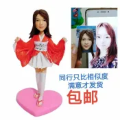 卜二屋 客製化手工禮品 真人軟陶公仔人偶定制泥人人像陶人diy照片結婚生日禮物情侶紀念 快速發貨