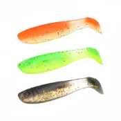 【職業釣魚人】加亮片 雙色T尾軟蟲 5cm2g 路亞 軟蟲 軟魚 通殺T尾軟蟲 路亞 假餌 加州鱸魚 金目鱸 泰國鱧魚