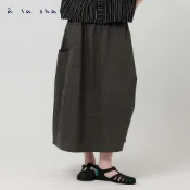 a la sha 水洗紋不規則口袋裙