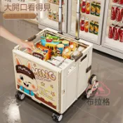 布拉格奇幻生活 多功能家用購物車大容量卡通印花雙開門拉桿車帶輪爬坡取快遞推車｜BLG68221