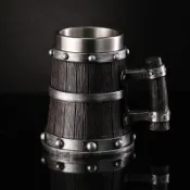 萬聖節水杯 新品德國大號木桶啤酒杯 造型水杯 個性手工仿木質水杯大容量馬克杯