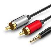 (店+)Lococo樂客客 3.5mm轉梅花頭一分二音源線 AUX轉RCA電腦音箱連接線-1米/1.5米/3米/5米/10米